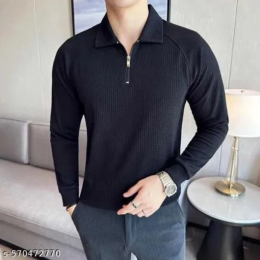 Cotton Blend T-shirt for Men, Black (L)