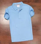 Polo Neck Solid T-Shirt for Men (Sky Blue, M)