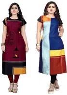 AK Fashion Mall Women Crepe Kurti 