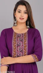 Naira Cut Rayon Solid Kurti for Women 