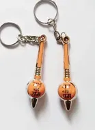  Hanuman Ji Gada KeyRing Keychain with Hook for Mens Women, Orange, Pack Of 2