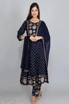 Printed Anarkali Kurta Set for Women 