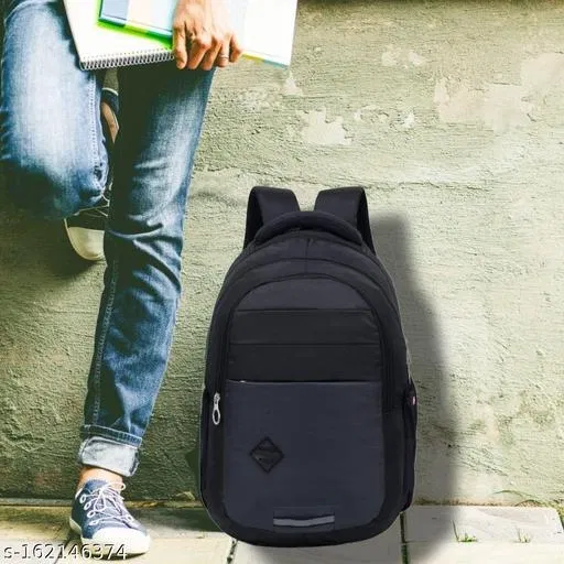 Nylon Backpack for Men & Women, Black