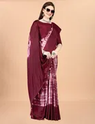 Chinon Solid Saree for Women 