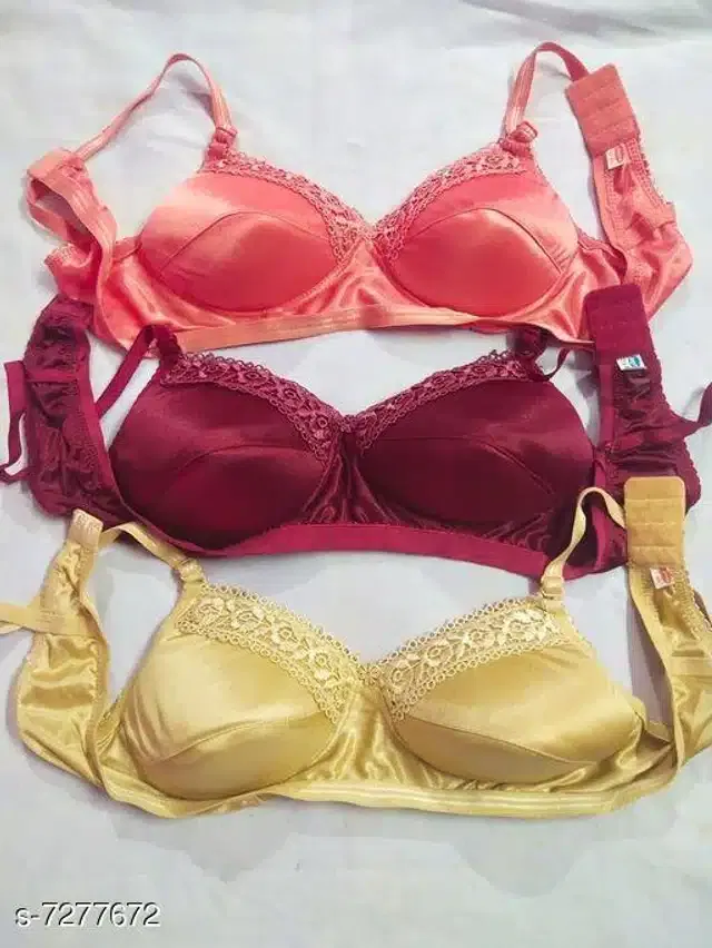 Padded Bra For Women (Multicolor, 34A) (Pack of 3)