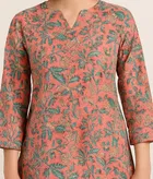 Cotton Floral Print Short Kurti for Women 