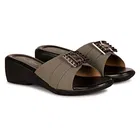 Zakozee Platform Heels for Women (Black & Grey, 5)