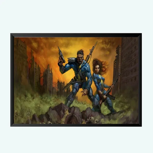 Polyester Fallout Game Photo Frame (Multicolor, 5x7 inches)