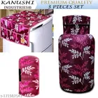 KANUSHI Industries® 1Pc Fridge Cover/Refrigerator top Cover for Top with 6 Utility Pockets+1 pc Cylinder Cover+1 pc Handle 