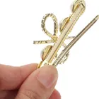 Elegant Gold-Tone Floral Hair Clip Set with Stones for women 