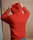 Fleece Printed Hoodie for Women, Red 