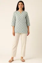 Rayon Block Print Short Kurti for Women 