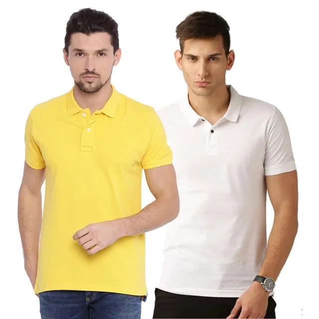Polo T-shirt for Men, Pack of 2 (Multicolor, XXL)