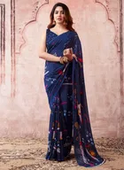 Georgette Printed Saree for Women 