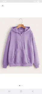 Fleece Solid Hoodie for Women, Lavender (S)
