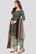 Cotton Suit Fabric with Dupatta for Women 