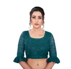 Net Solid Saree for Women 