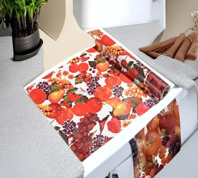 PVC Printed Shelf Mat Roll (Multicolor, 5 m)