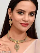 Alloy Necklace with Earrings for Women 