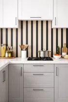 Wooden Stripe Luxury High Glossy  WaterProof , Stain Resistance Wallpaper 