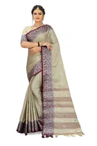 शारदा क्रिएशन कॉटन एम्बेलिशड साड़ी विद ब्लाउज 