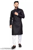 Solid Mandarin Neck Kurta for Men 