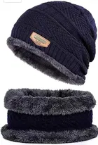 Woolen Cap with Neck Warmer & Hand Gloves for Men & Women 