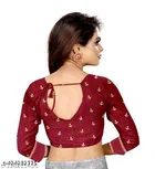 Silk Printed Saree for Women, Maroon 