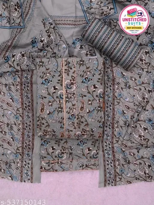 Cotton Printed Suits & Dress Material for Women (Multicolor, Un Stitched)