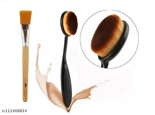 Personal and Professional Use face pack brush and oval brush ( 2 Item)