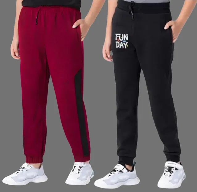Cotton Blend Trackpants for Boys (Multicolor, 6-7 Years) (Pack of 2)