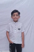 Solid Cotton Blend Kurta Set for Boys 