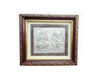 Wooden Shri Laxmi Ganesh Lilver Photo Frame for Puja 