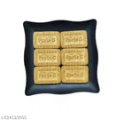Plastic Plates for Kitchen, Black, Pack of 6