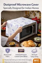 Floral Bear Dust-Proof Microwave Oven Cover for Kitchen Decor Durable Modern Design