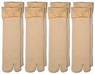 Velvet Solid Socks for Women (Beige, Pack of 4)