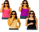 Cotton Solid Camisole for Women, Multicolour, Pack of 4 