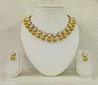 Beautiful Kundan Necklace Set for Women & Girls, Golden