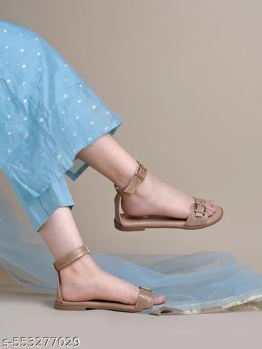 Shoetopia Flat Sandals (Brown, IND-9)