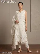Punjabi/All Over Suits Embroidered Floral Semi-Stitched Suits for Women 