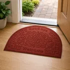 Welcome Felt D Shape Doormat [37x57] Maroon