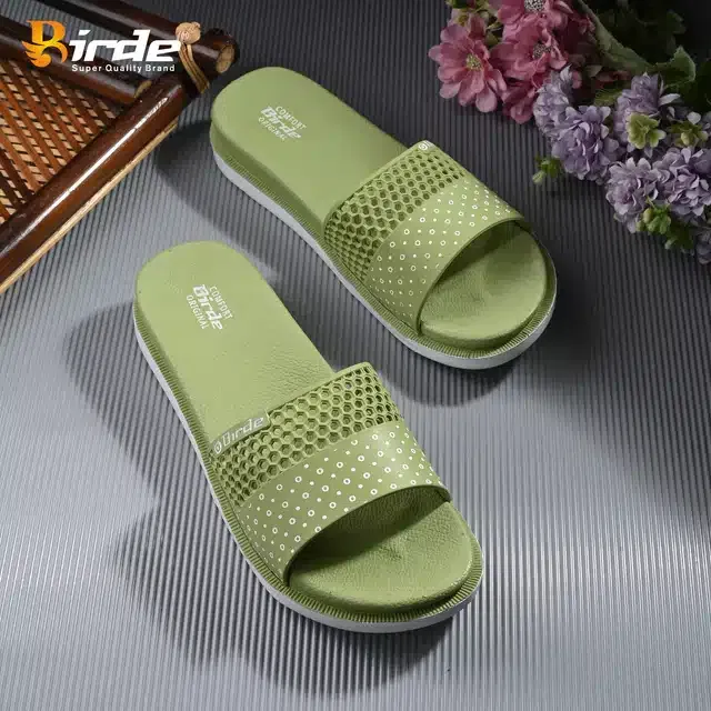 Slip On Sliders for Women (Green, 7)