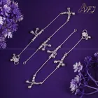 Brass Silver Plated Anklet for Women (Silver, Set of 1)