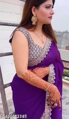 Georgette Embellished Saree For Women, Purple
