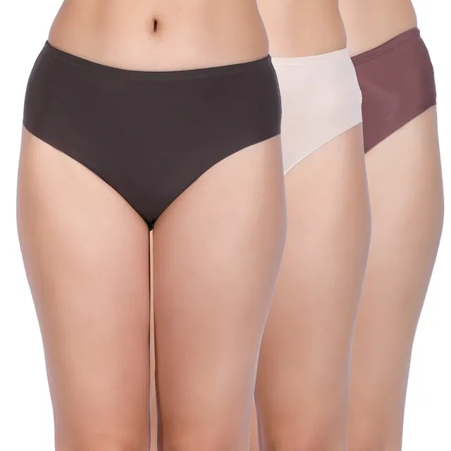 Proleaf Polyamide briefs for women (Brown & Cream & Chocolate ) ( S ) ( Pack of 3 )