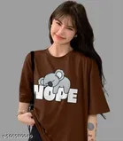 Cotton Blend Printed T-shirt for Women, Maroon, Pack of 2 