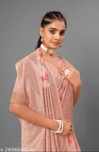 Cotton Linen Zari Woven Saree for Women 