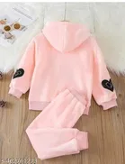 Hosiery Cotton Printed Clothing Set for Kids, Pink 