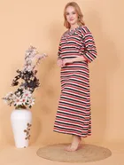 Woolen Striped Nightdress for Women 