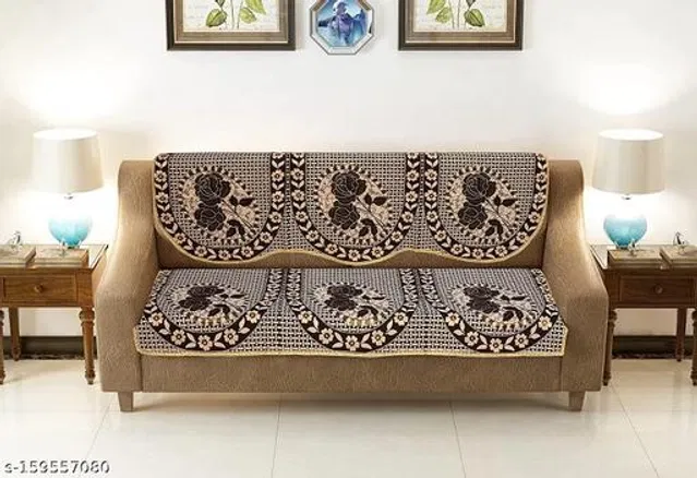Polycotton 3 Seater Sofa Covers (Brown, Set of 1)